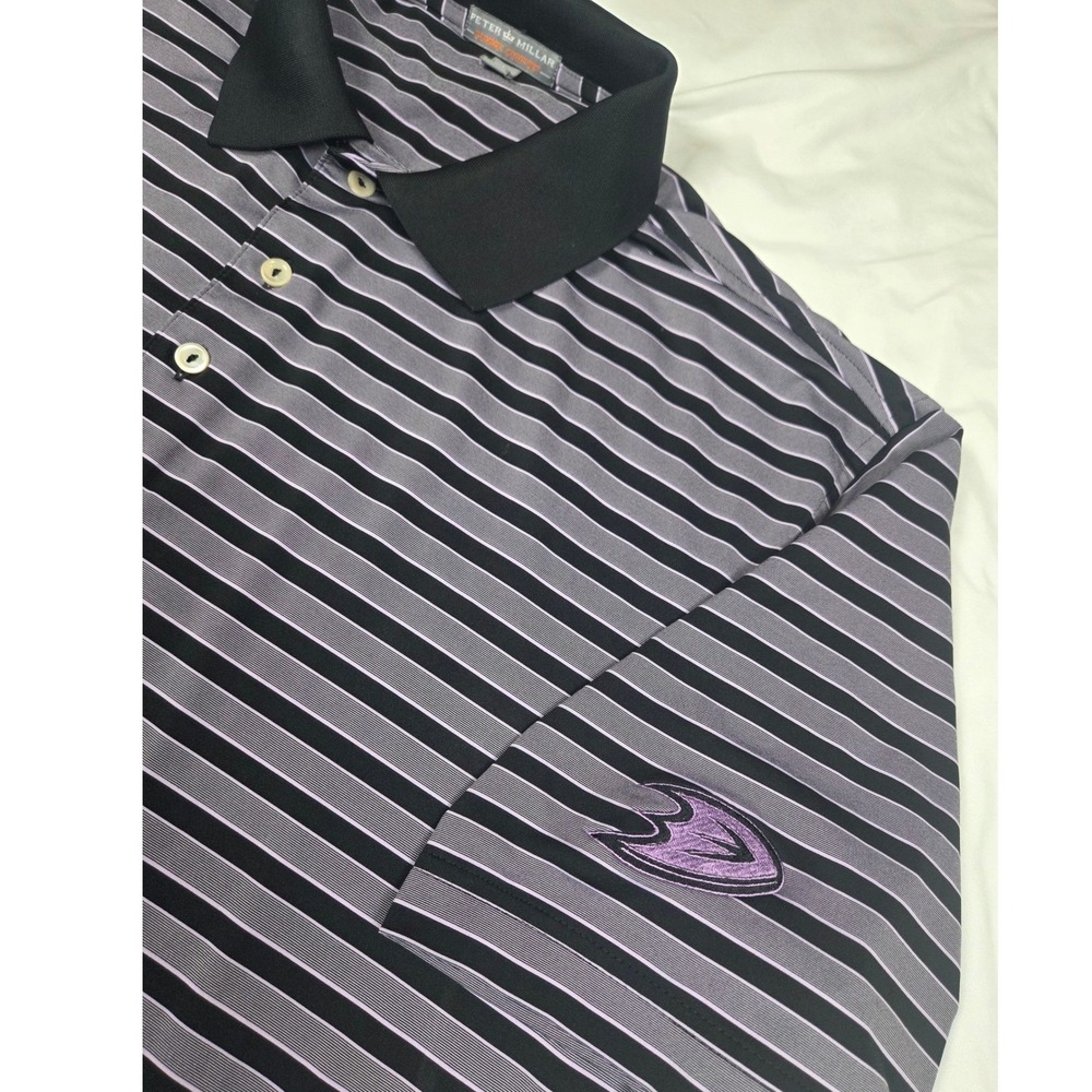 Peter Millar Summer Comfort Anaheim Ducks Men's Purple/Black Cancer Logo Large